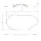 Tabletop measurements of the ÉTAUDORÉ & Our Wabi Sabi Home Agata Table