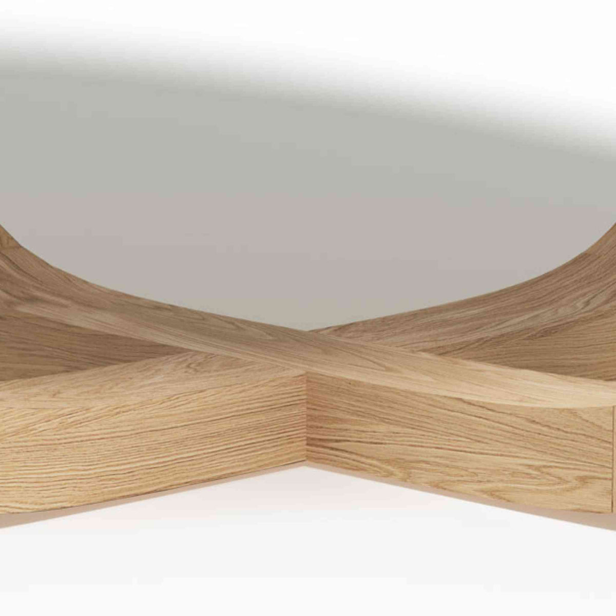 Base Detail of the Chamossaire Round Dining Table in Solid Oak Wood
