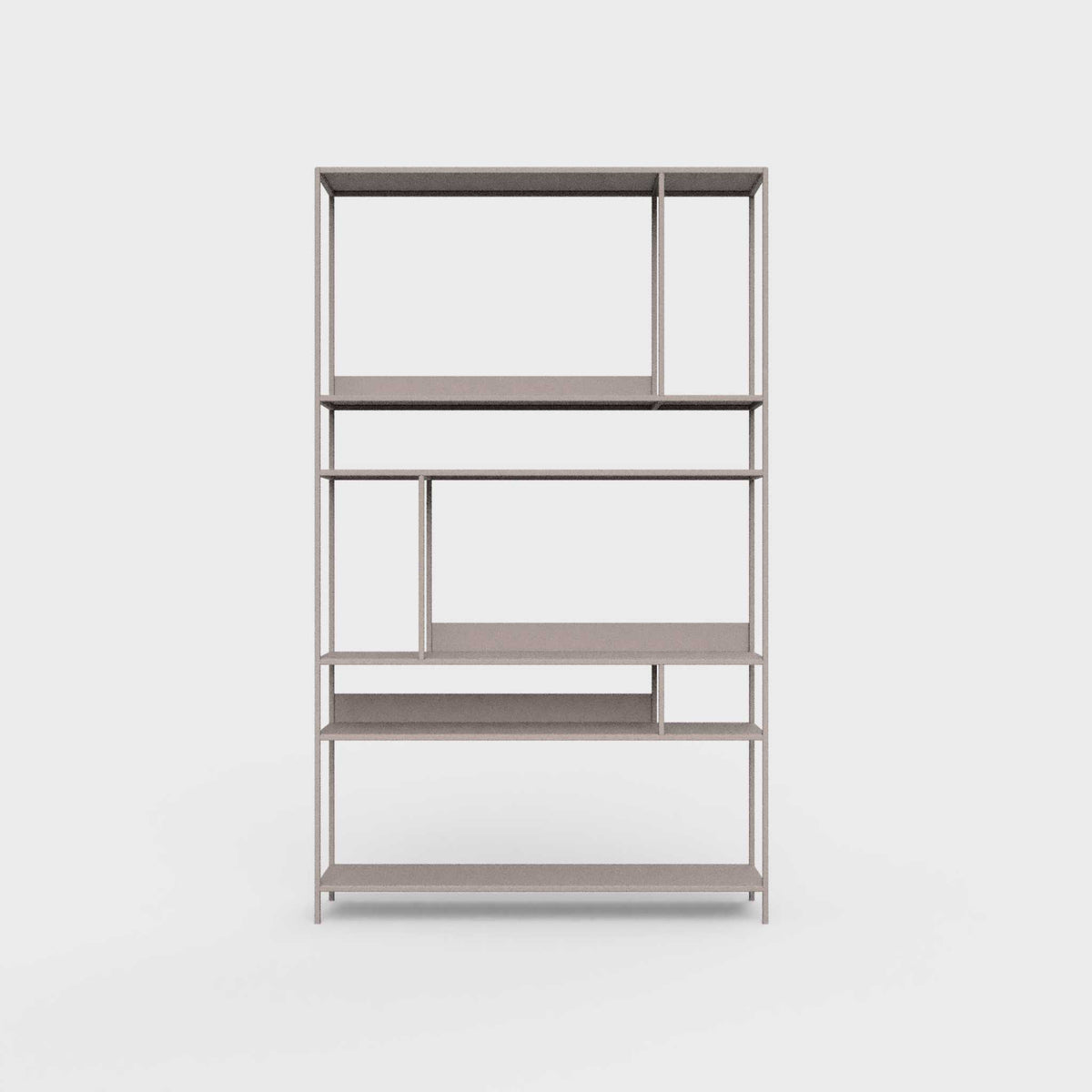 ÉTAUDORÉ Floks 01 powder coated steel bookcase in cold beige