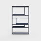 ÉTAUDORÉ Floks 01 powder coated steel bookcase in prussian blue