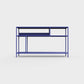 Bluebell blue color ÉTAUDORÉ DESIVA small shelving unit Floks 03, made to order from highest quality powder coated steel