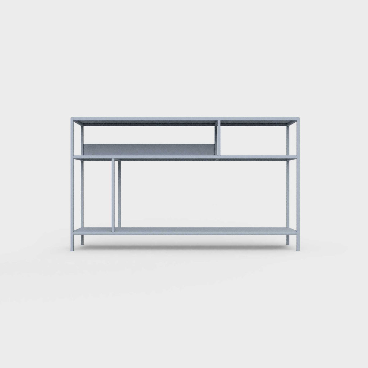 Pigeon blue color ÉTAUDORÉ DESIVA small shelving unit Floks 03, made to order from highest quality powder coated steel