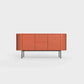ÉTAUDORÉ Desiva Lumia 01 steel rounded sideboard in brick orange powder coated steel