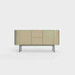 ÉTAUDORÉ Desiva Lumia 01 steel rounded sideboard in light olive powder coated steel