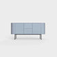ÉTAUDORÉ Desiva Lumia 01 steel rounded sideboard in pigeon blue powder coated steel