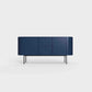 ÉTAUDORÉ Desiva Lumia 01 steel rounded sideboard in prussian blue powder coated steel