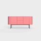 ÉTAUDORÉ Desiva Lumia 01 steel rounded sideboard in rose pink powder coated steel