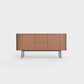 ÉTAUDORÉ Desiva Lumia 01 steel rounded sideboard in terracotta brown-orange powder coated steel