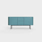 ÉTAUDORÉ Desiva Lumia 01 steel rounded sideboard in turquoise blue-green powder coated steel