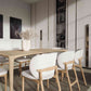 Interior arrangement with the ÉTAUDORÉ L'Argentine Solid Oak Wood rectangular table with beautifully rounded corners