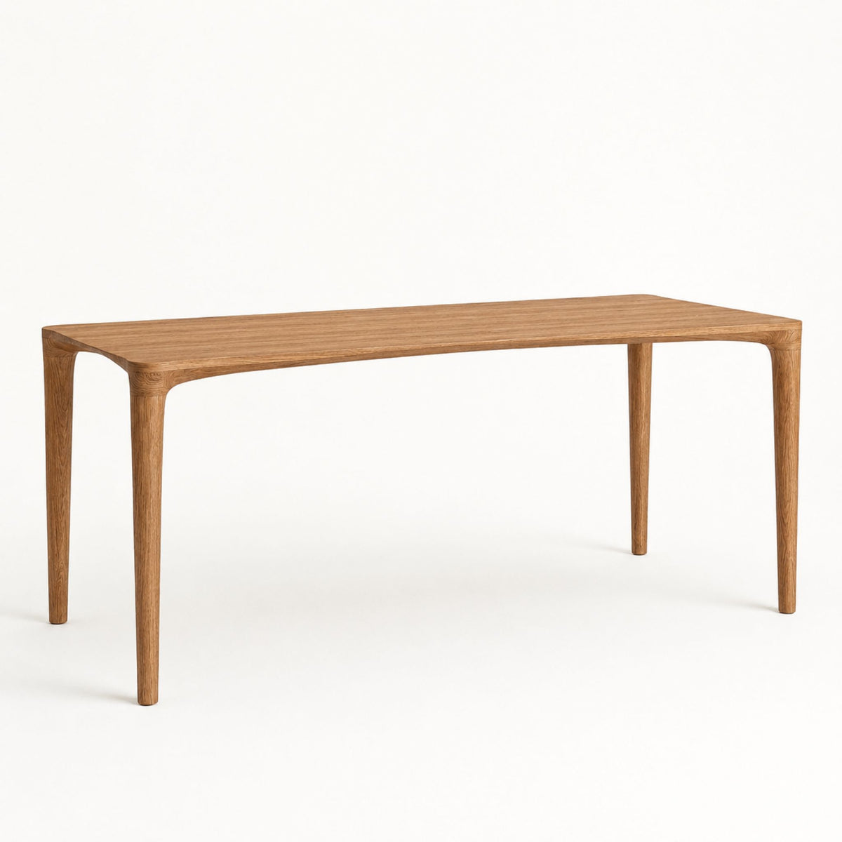 ÉTAUDORÉ L'Argentine Solid Oak Wood rectangular table in chestnut finish
