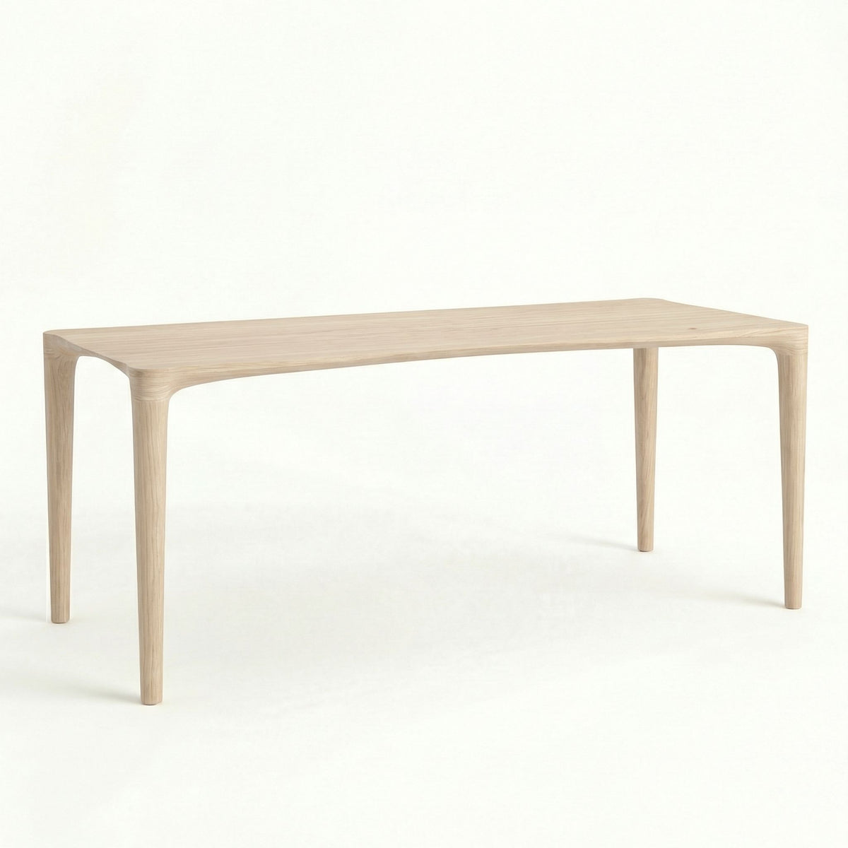 ÉTAUDORÉ L'Argentine Solid Oak Wood rectangular table in whitewashed finish