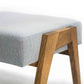 Details of the ÉTAUDORÉ Parsenn footrest made of solid oak wood with high quality light ash gray upholstery