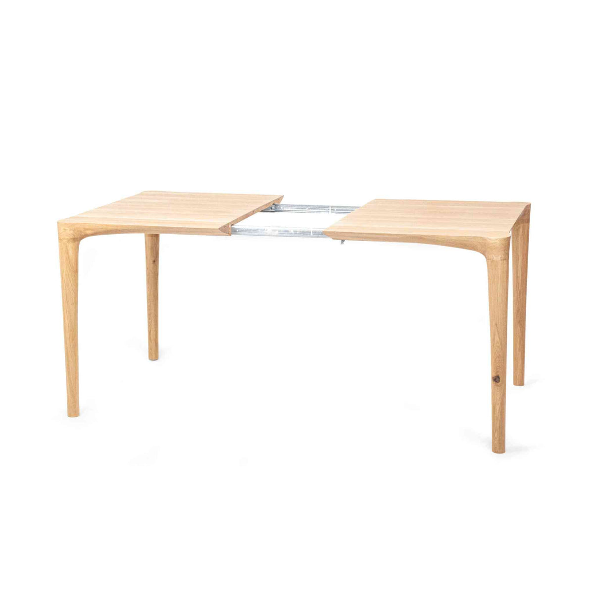 Extension feature of the ÉTAUDORÉ L'Argentine Solid Oak Wood rectangular table with beautifully rounded corners